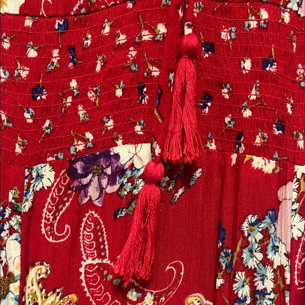Bila Red Floral High Low Maxi Dress - Picture 4 of 8